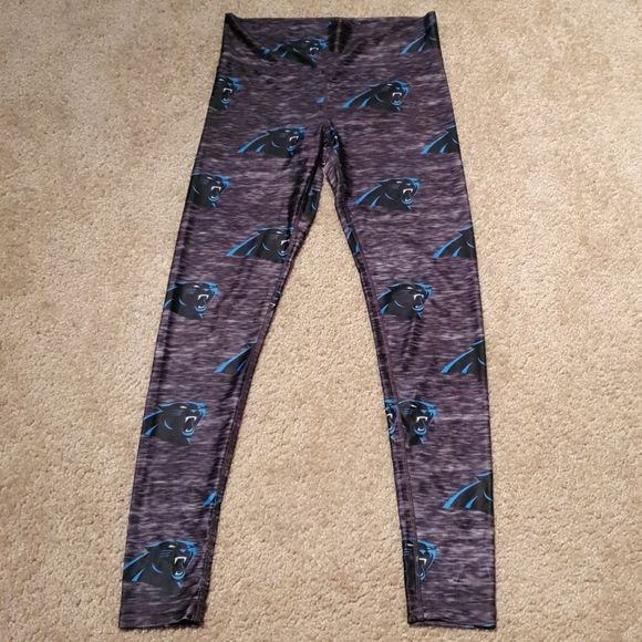 NFL Pants - Ladies NFL Carolina Panthers Logo Leggings S